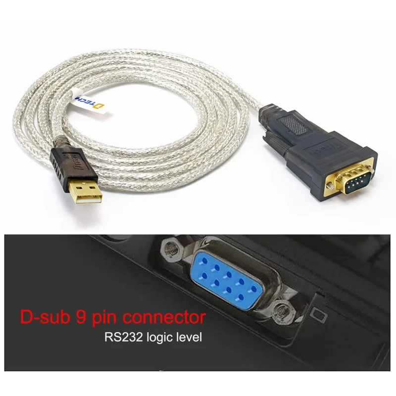 Z Serial Cable to USB Adapter DB9 Male RS232 Port Supports Windows 11 10 8 7 Mac