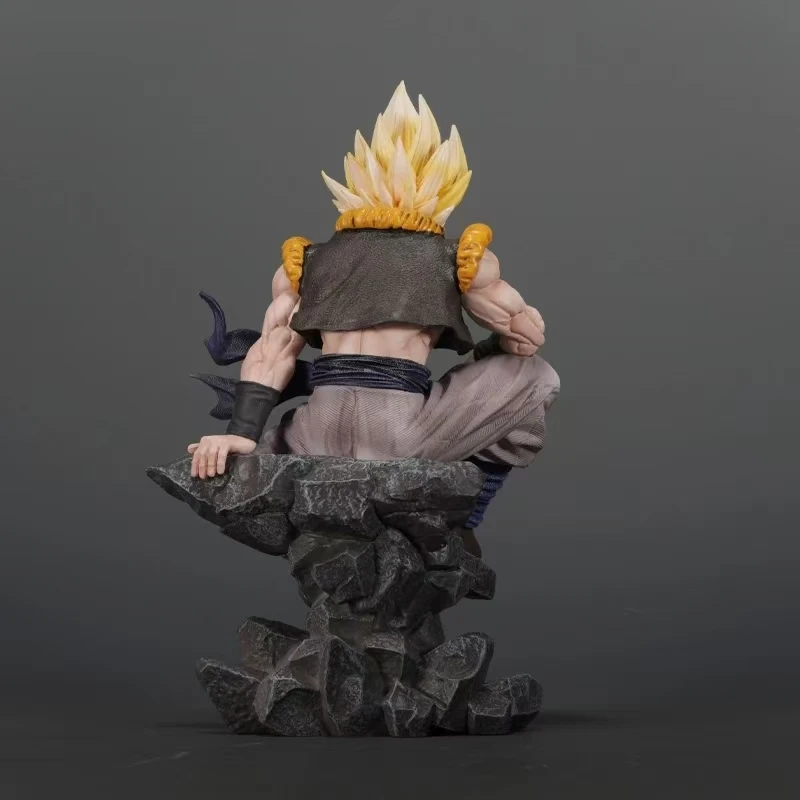 23cm Anime Dragon ball Z Three heads Gogeta Sitting position Action Figure Model  Gift