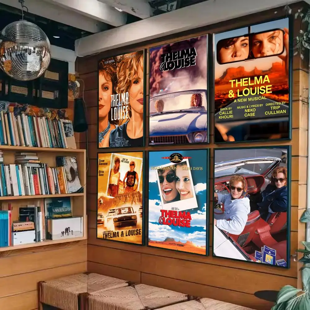 Movie T-Thelma L-Louise Poster Sticky Painting Prints Wall Art Waterproof Home Living Bed Room Bar Cafe Aesthetic Decor