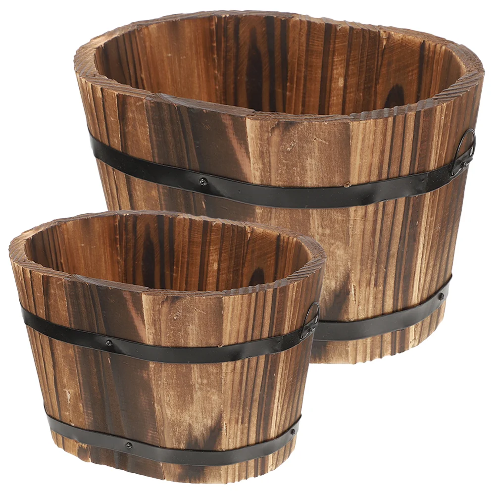 

2 Pcs Flowerpot Plants Net Room Fake Collapsible Windowsill Planter Rustic Stand Office