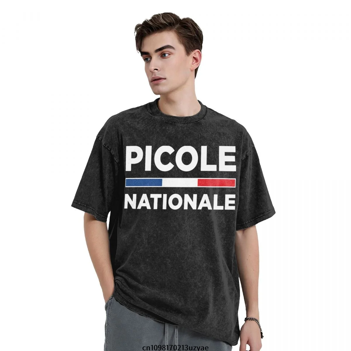 

Picole Nationale Men's Vintage Cotton Short Sleeve T-Shirt Summer Hip Hop Tee shirt