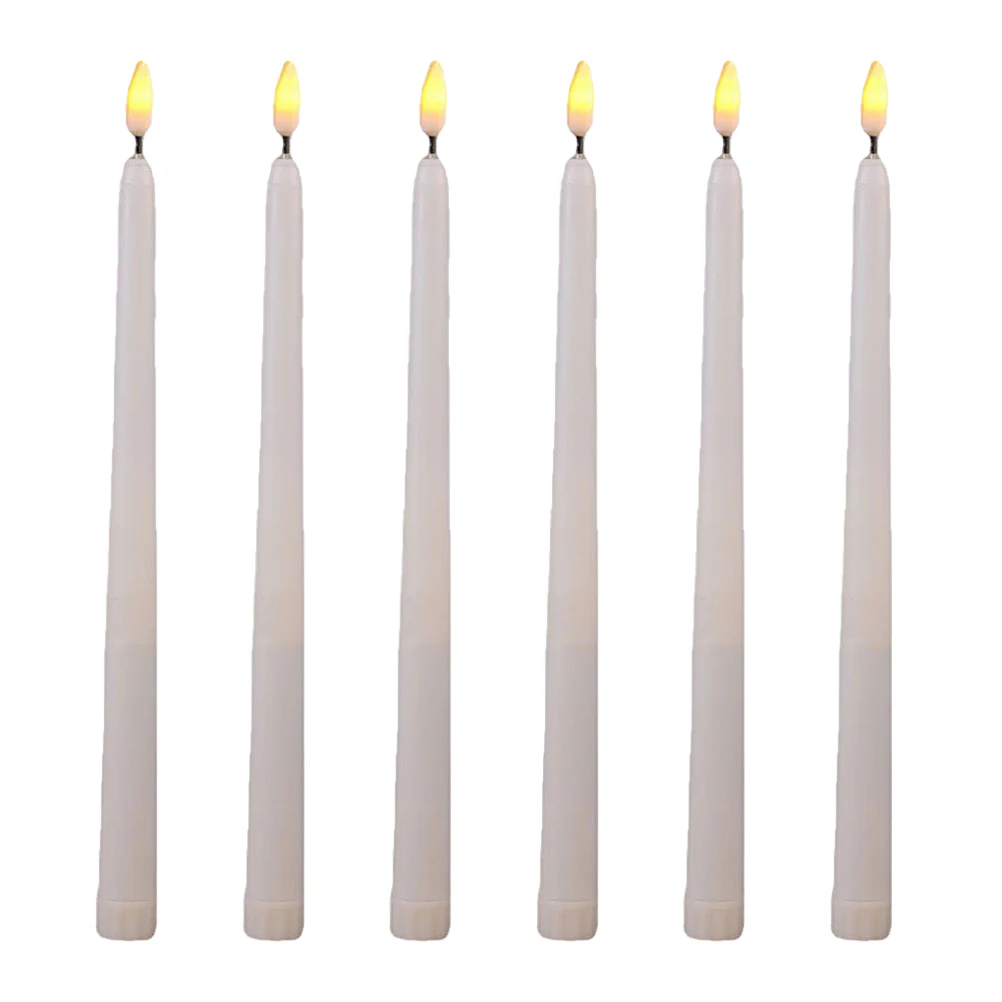 

6pcs LED Electronic Candles Plastic Decorative Light Flickering Effect Home Garden Party Festival Halloween Supplies Safe