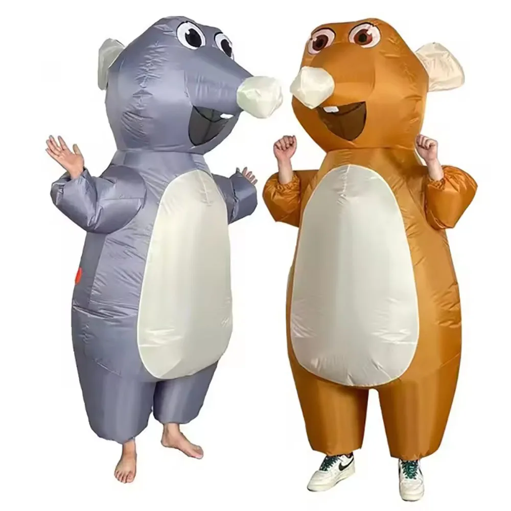 Inflatable Mouse Costume Adult Blow up Mouse Rat Cosplay Costume Funny Carnival Party Halloween Cosplay Costume Suit Men Women
