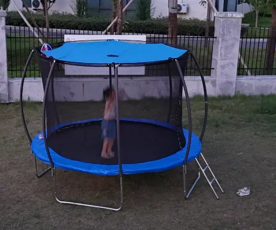 

1.83 meters blue + sunshade cloth + basketball frame, large trampoline with sunshade cloth