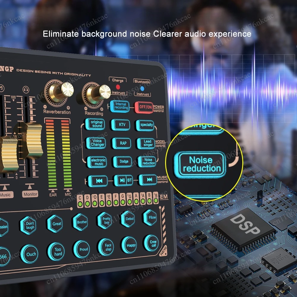 

H9 English version sound card, multi-sound noise reduction, universal for live singing and recording games