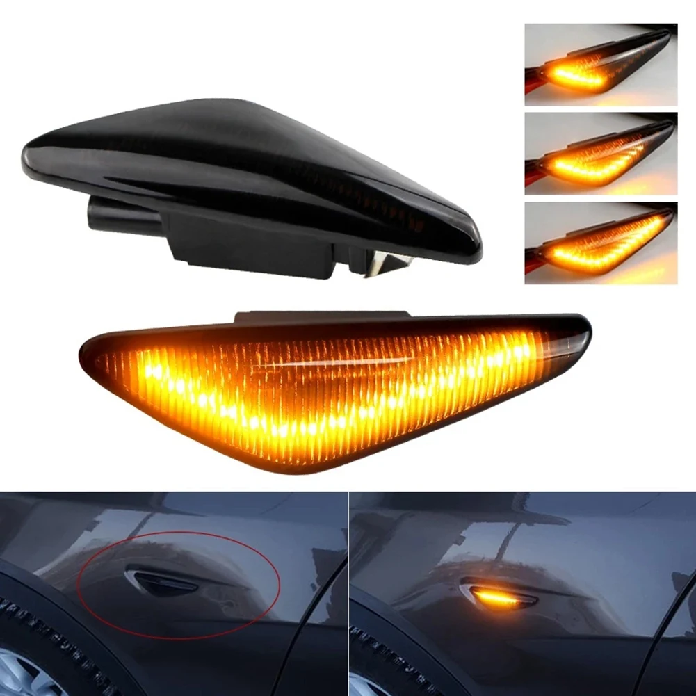 2PCS for BMW X3 F25 X5 E70 X6 E71 E72 2007-2014 LED Dynamic Side Marker Turn Signal Blinker Flowing Side Fender Light