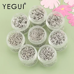 YEGUI M866, accessoires de bijoux, anneau de saut, plaqué rhodium, sans nickel, accessoires de bricolage, breloques, fait à la main, fabrication de bijoux, 20 g/paquet