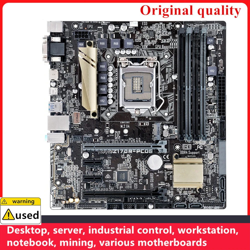 For Z170M-PLUS Motherboards LGA 1151 DDR4 64GB M-ATX Intel Z170 Overclocking Desktop Mainboard M.2 NVME SATA III