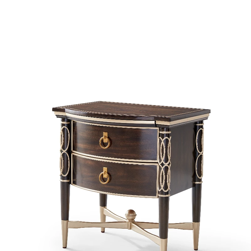 

European bedside table with two drawers, luxury bedside table