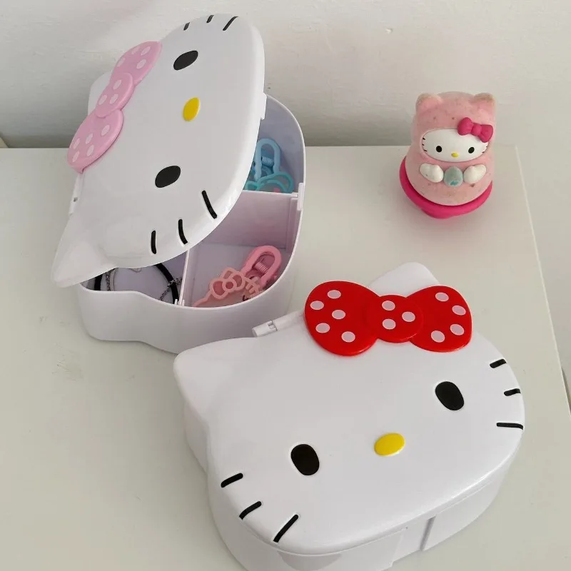 

Sanrio Hello Kitty Table Mirror Storage Box for Girls Kawaii Desktop Makeup Mirror, Anime Character Styling Cartoon Storage Box