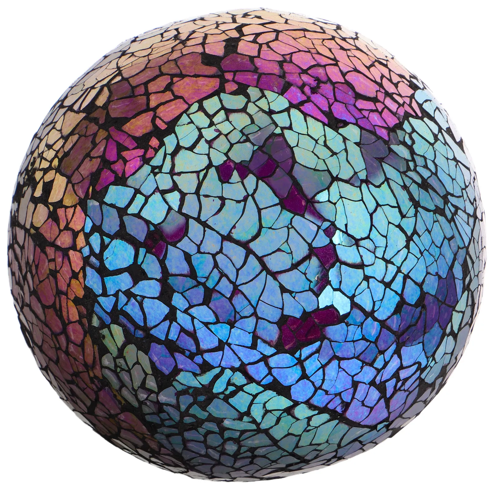 3 Mosaic Ball Garden Decorative Orbs 4 Inch Glass Sphere Reflective Artistic Design Unique Glass Ball for Outdoor Home Decor