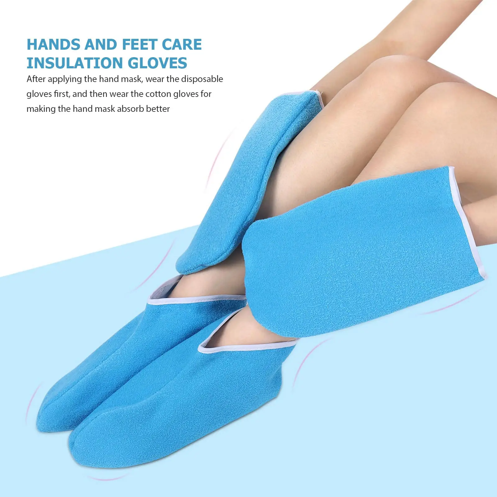 1 set 1 Set Paraffin Therapy Gloves Covers Kit For Hands Feet Moisturizing Warm Bath Socks Spa Care Accessories Wax Foot Cover