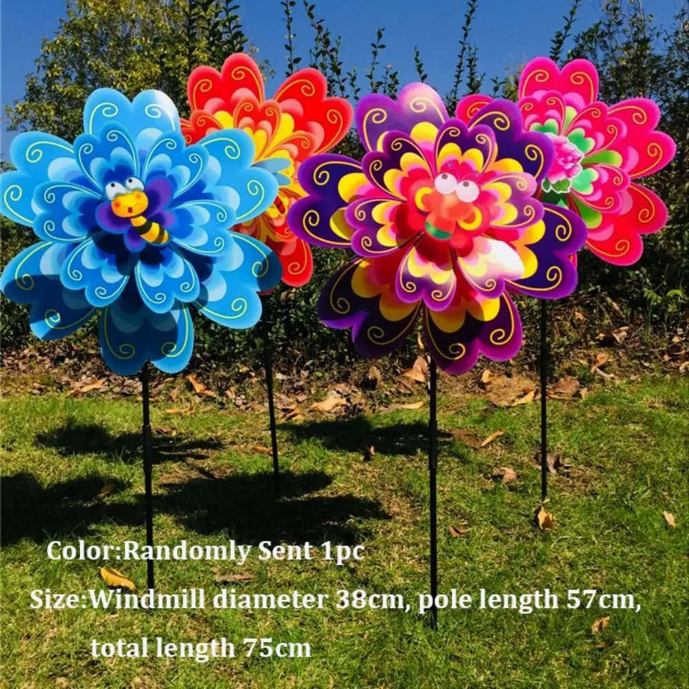 다양한 스타일의 만화 컬러풀 전통 풍차 컬러풀 나비 벌 잠자리 회전 풍차 피크닉 장식 장난감