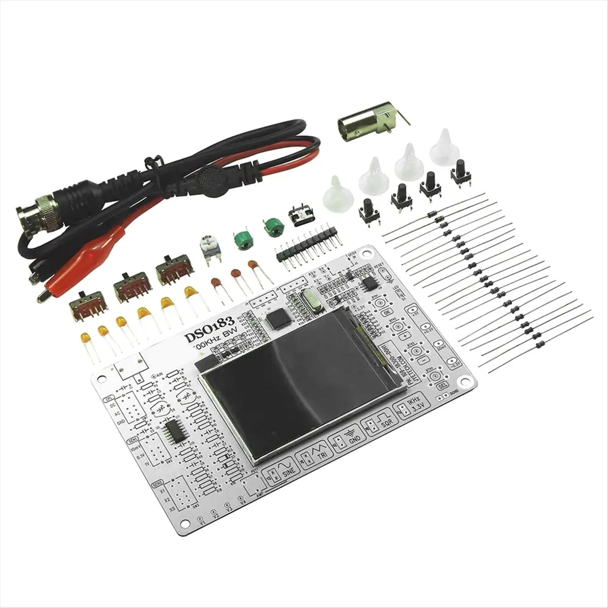A14M DC 5V DSO183 Digital Oscilloscope DIY Loose Part Teaching Practical Training Electronic Production Kit 0-500KHz