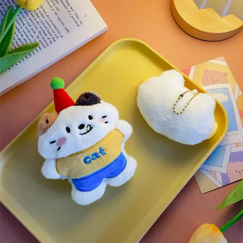 Portachiavi Peluche a Forma di Gatto Cartoon, Ciondolo Decorativo per Zaino e Borsa, Regalo per Bambini