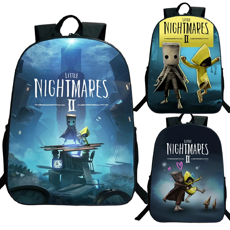 Mochila Little Nightmares 2 para crianças, mochila escolar para meninos e meninas, cosplay de anime, ombro, estudantes primários e médios, esporte