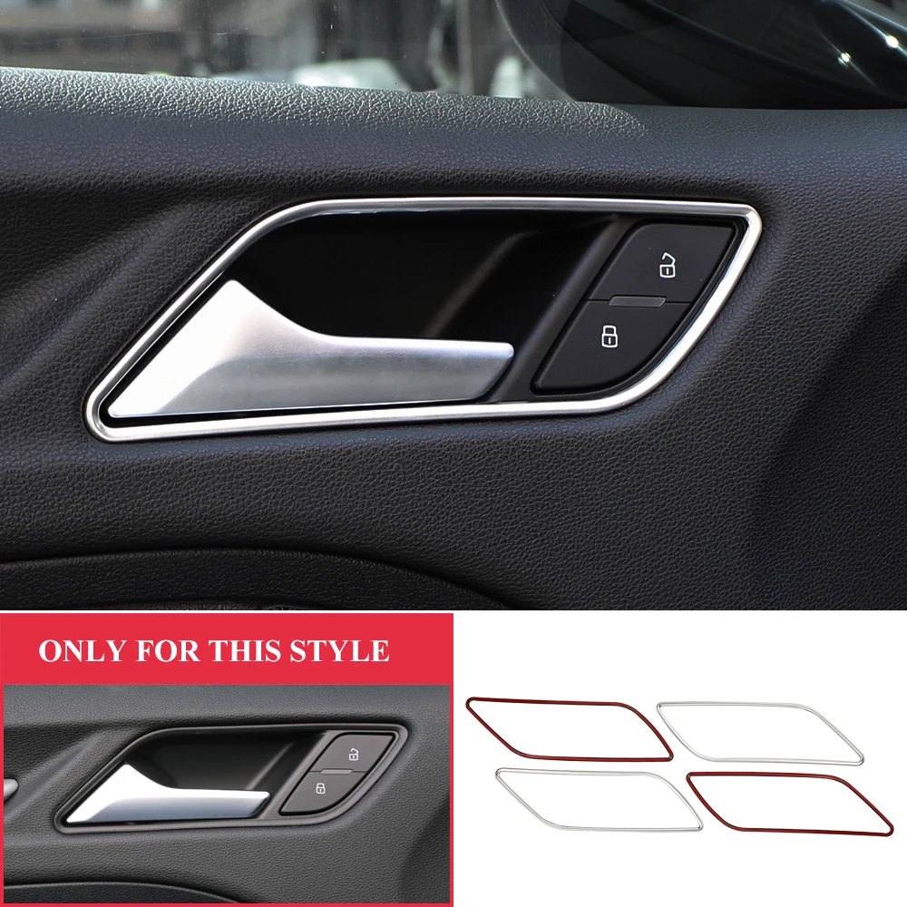 For Audi A3 8V 2013 2014 2015 2016 2017 2018 2019 Car Inner Door Handle Trim  Cover Sticker Frame Stainless Steel Accessories