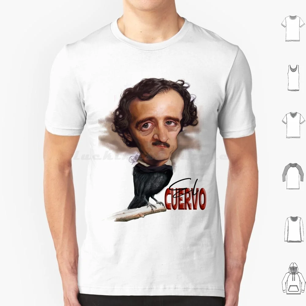 The Raven T Shirt Big Size 100% Cotton Raven Rave Crow Edgar Alan Poe Writer Novel Book Mystery Mysterious