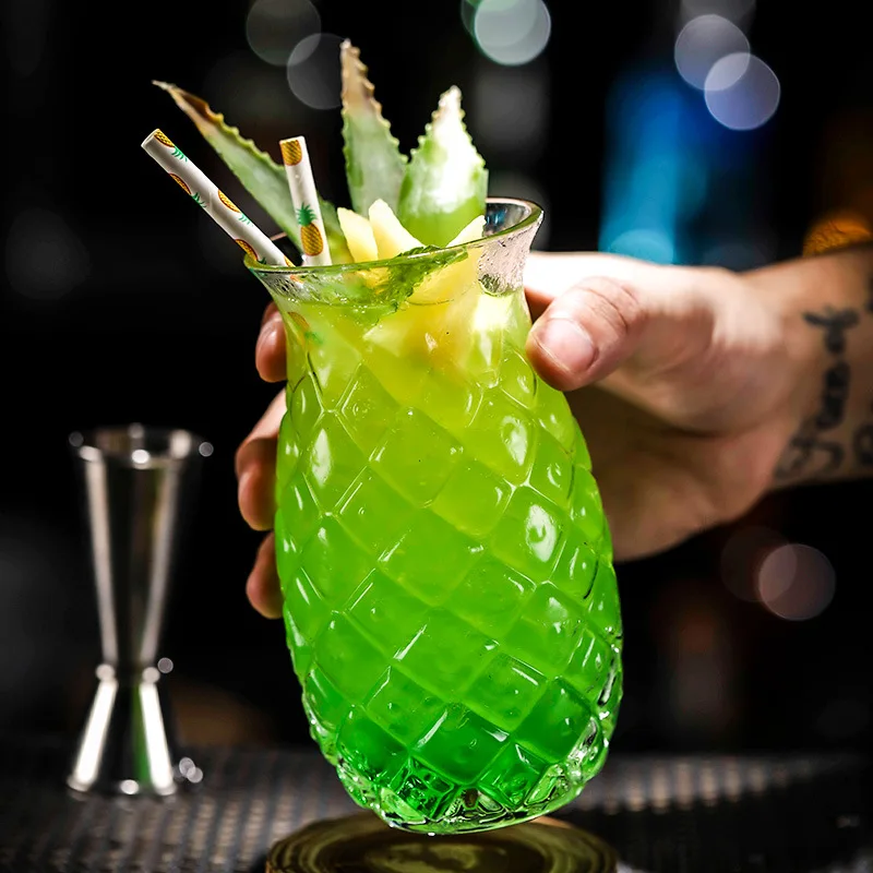 Vaso  cóctel creativo con forma  piña, vaso especial para bebidas  restaurante, vaso transparente para jugo, vasos elegant
