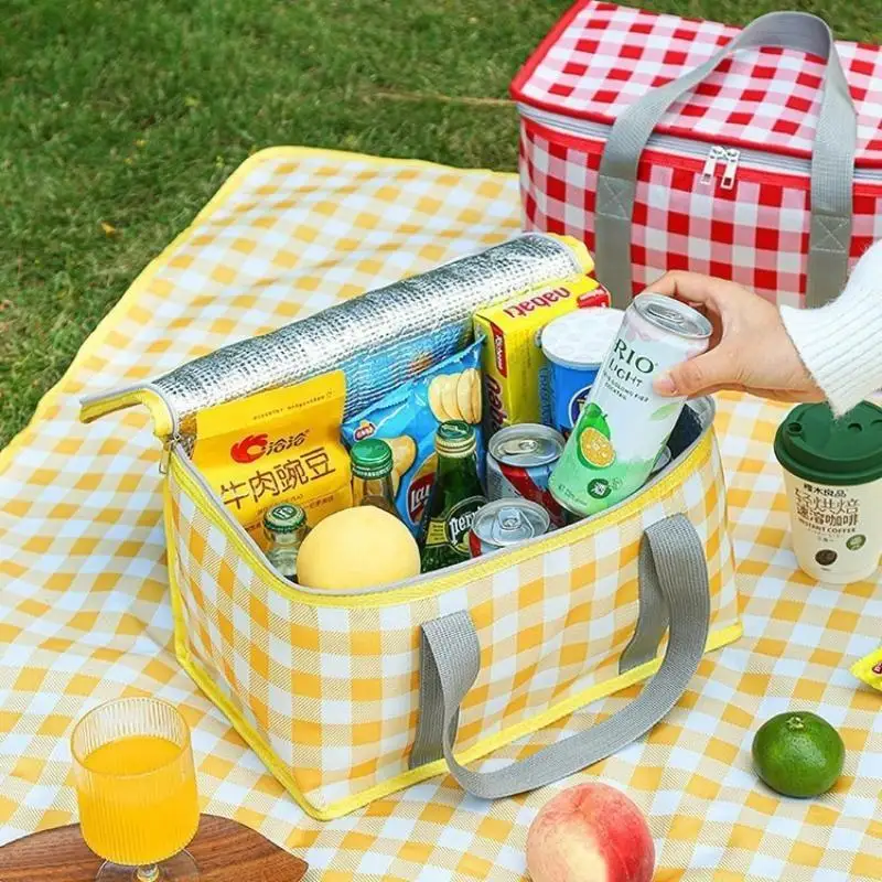Thickened Large Capacity Insulated Outdoor Camping Picnic Bag Foldable Picnic Basket Handheld Lunch Box Insulated Bag