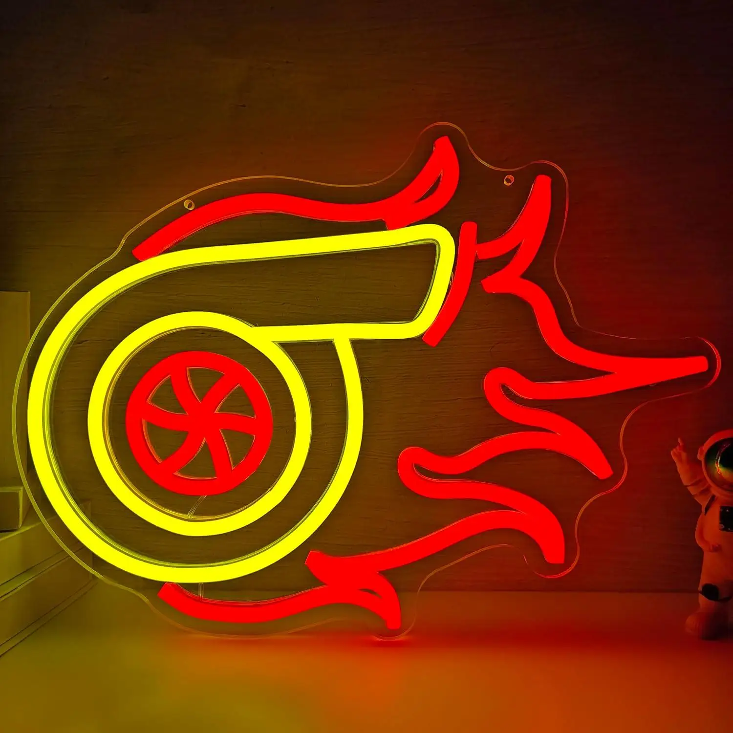 Turbo Neon Sign USB Dimmable LED Neon Light for Garage Man Cave Bar Game Room Automotive Neon Wall Art Gift for Car Enthusiasts