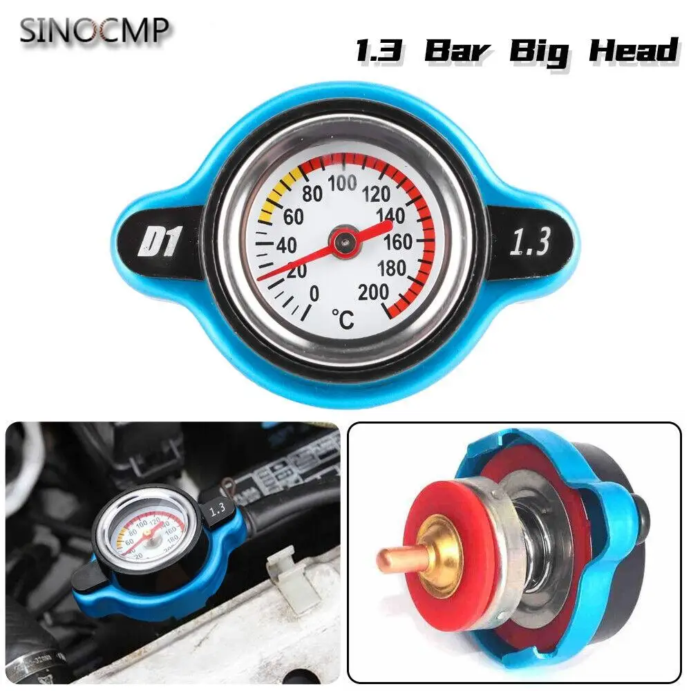 

1pc Car Thermostatic Gauge Radiator Cap 1.3 bar Big Head Water Temp Meter For Car Universal Water Tank Radiator Cap Cover