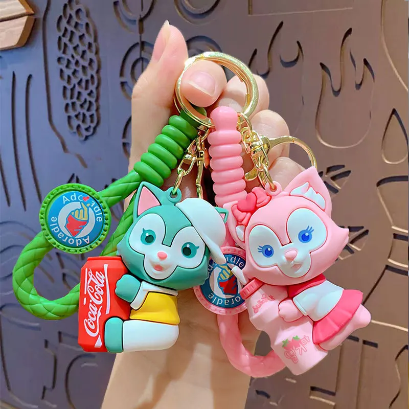 Kawaii عقد زجاجة لينا حسناء المفاتيح لطيف ستار الندى قلادة سيارة على ظهره إكسسوارات جذابة للحفلات جمع الهدايا الصغيرة