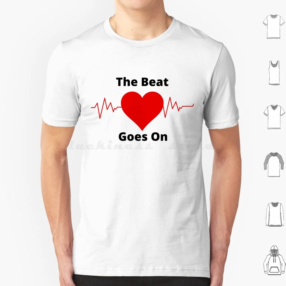 Celebrating Lifes Symphony : The Beat Goes On T Shirt 6Xl Cotton Cool Tee Heart Attack Survivor Cardiac Recovery Resilience