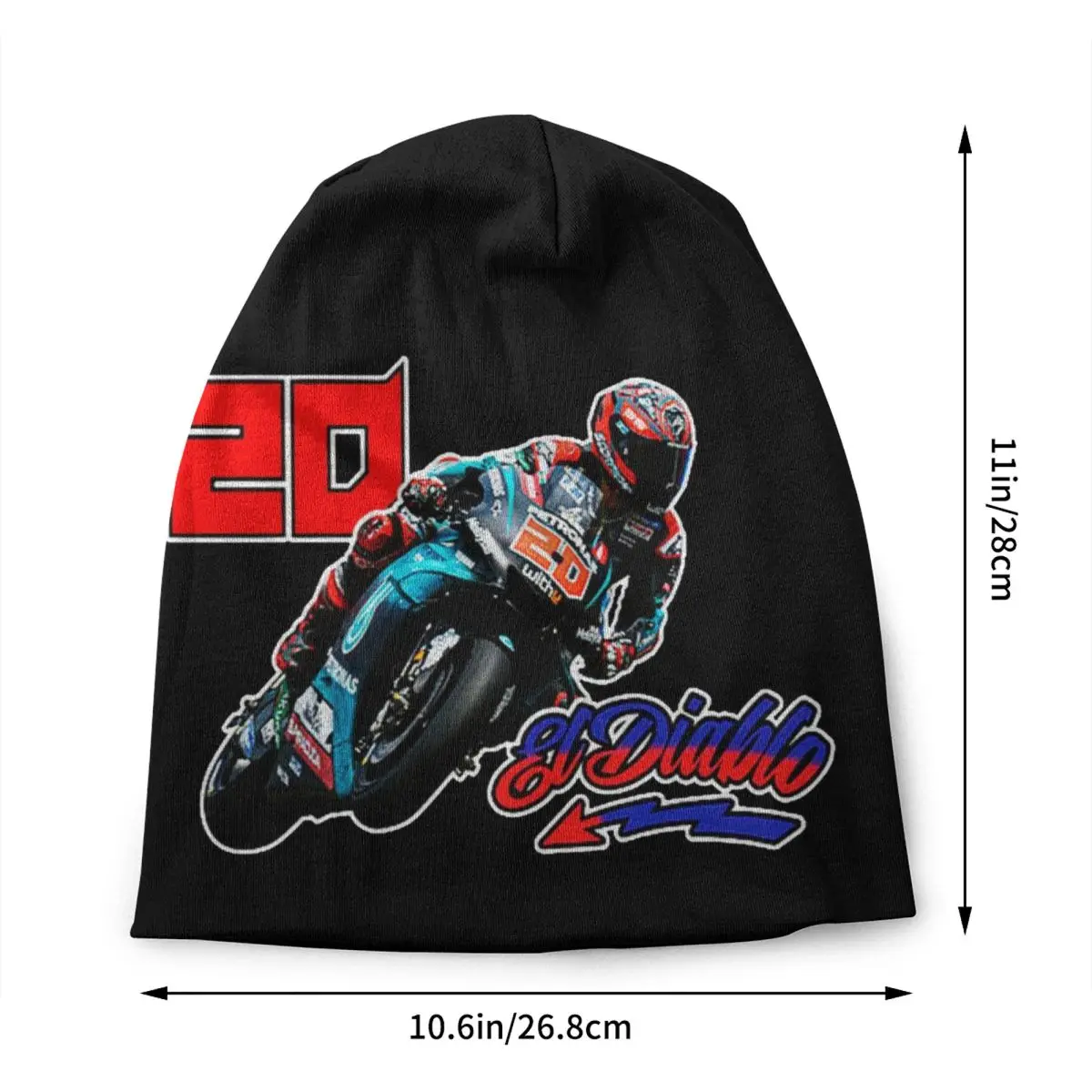 Fabio Quartararo Motorcycle Rider Skullies Beanies Caps Winter Warm Knitting Hat Adult El Diablo Motorcycle Rider Bonnet Hats