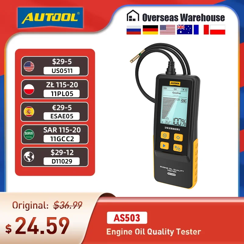 Test di Olio Motore AUTOOL AS503: La Soluzione Definitiva per Controllare la Qualità dell’Olio nel Tuo Veicolo