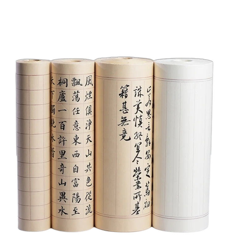 

Rolling Calligraphy Papier Half Ripe Xuan Paper Student Regular Script Practice Rice Paper with Grids Brush Calligraphy Papier