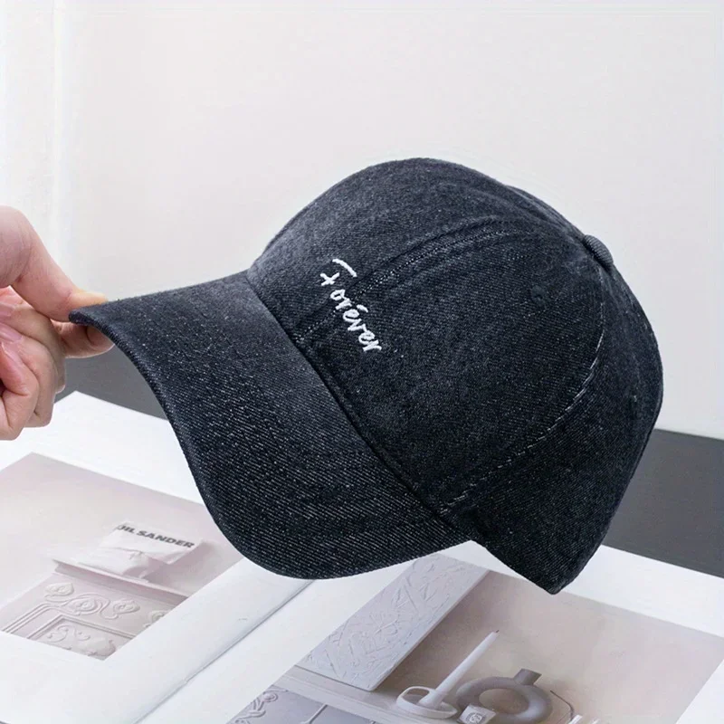 

Denim Snapback Cap Breathable Mesh Design Street Style Lightweight for Hip Hop Dance Spring Summer