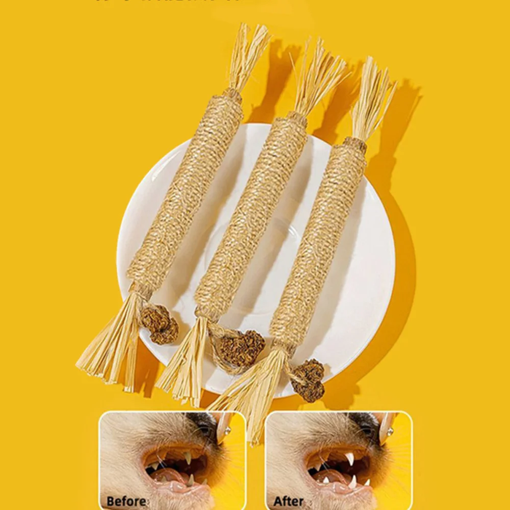 1/3/5pcs Cat Cleaning Teeth Chew Stick Toys Pet Snacks Sticks Natural Stuff with Catnip for Kitten Catnip Teasing Chew Toys