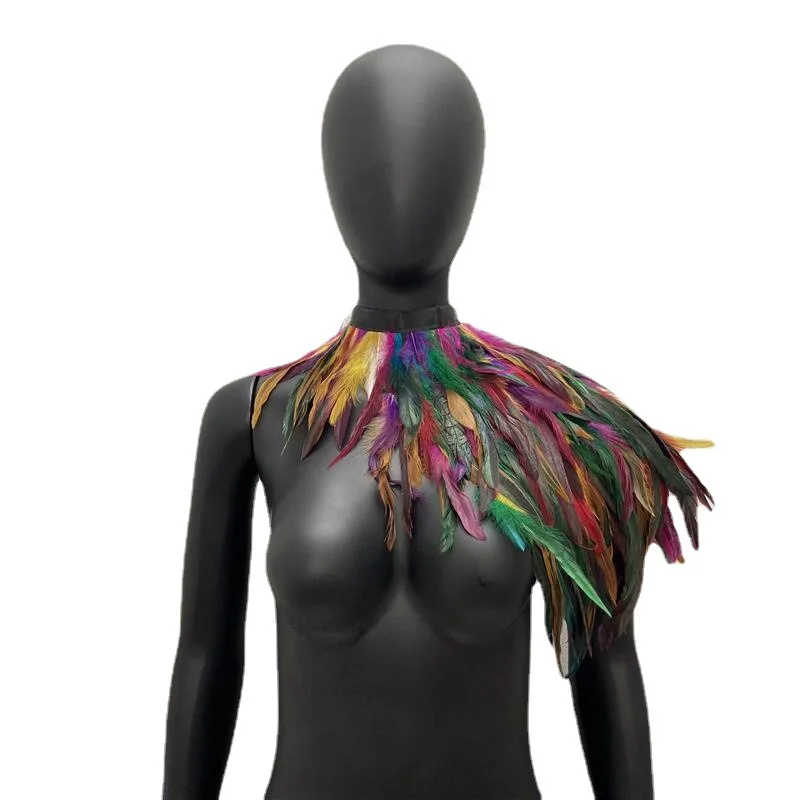 Feather Shrug Shawl Shoulder Wrap Cape Retro Gothic Collar Cosplay Party Stage Performance Fake Collar Costume Accessories - view 6