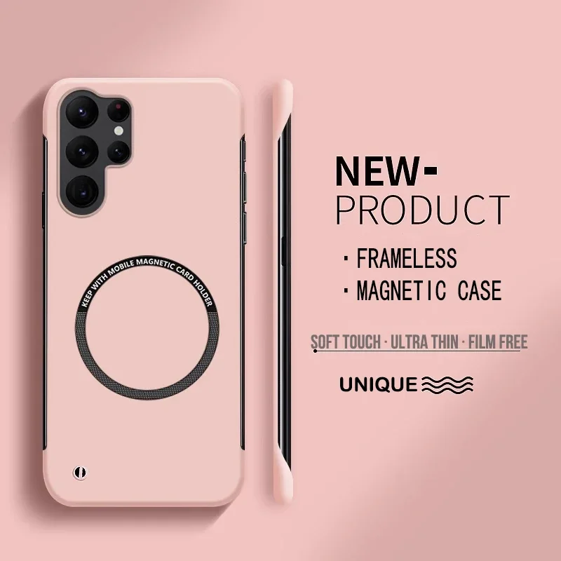 Ultradünne harte PC-Magnetrahmenlose Handyhülle für Samsung Galaxy S25 S24 S23 S22 S21 S20 FE Plus Ultra PC Matte Protect Cover