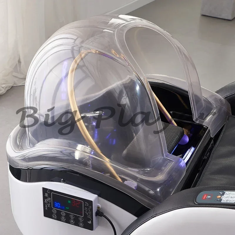 طاولة صالون غسيل الشعر الكهربائية 2025، سرير شامبو مريح متعدد الأغراض، محطة تصفيف ذكية متعددة الأغراض