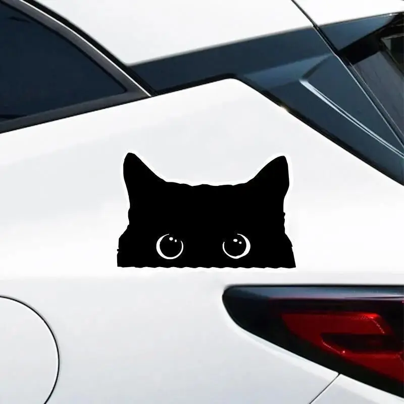 1 piece Hot Car Sticker Accessories Poor Cat Is  Big Eyes Watch Vinyl Car Styling Cover Waterproof