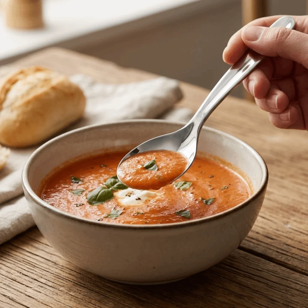 316 Steel Porridge Spoon Smooth Integrated Molding Daily Dining Spoon Round Edge Thickened Tableware Dining Use