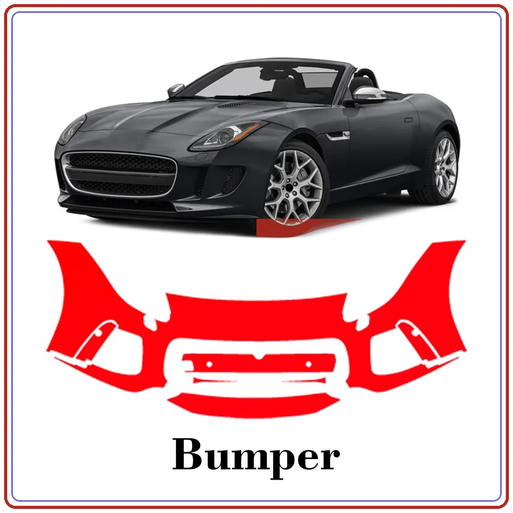 For Jaguar F Type SVR 2014-2016 Precut TPU Paint Protection Film PPF Front Bumper Kit Clear Bra Stone Guard EU UK
