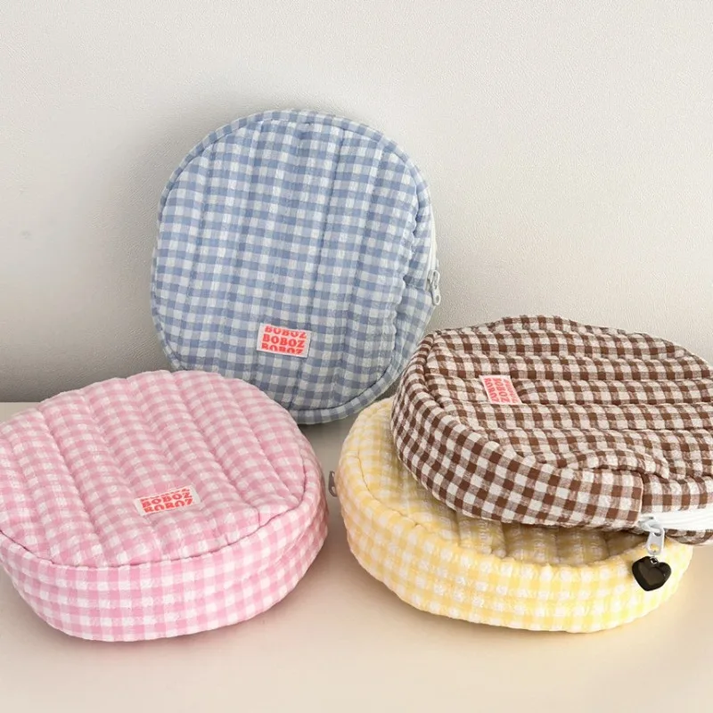 Ins Style Plaid Makeup Bag Women Large Capacity Travel Toiletry Organizer Portable Cosmetic Storage Pouch Student Antibacterial