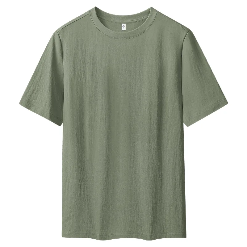 Linen Cotton Ice Silk Short-sleeved T-shirt Men's 2026 New Summer Cool Bottoming Shirt Half-sleeved Top Thin
