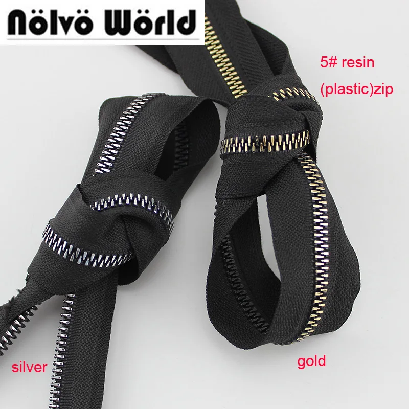 

30Yards NEW 5# Resin teeth black tape zipper,No.5 plastic coil for bags garments fabric sewing