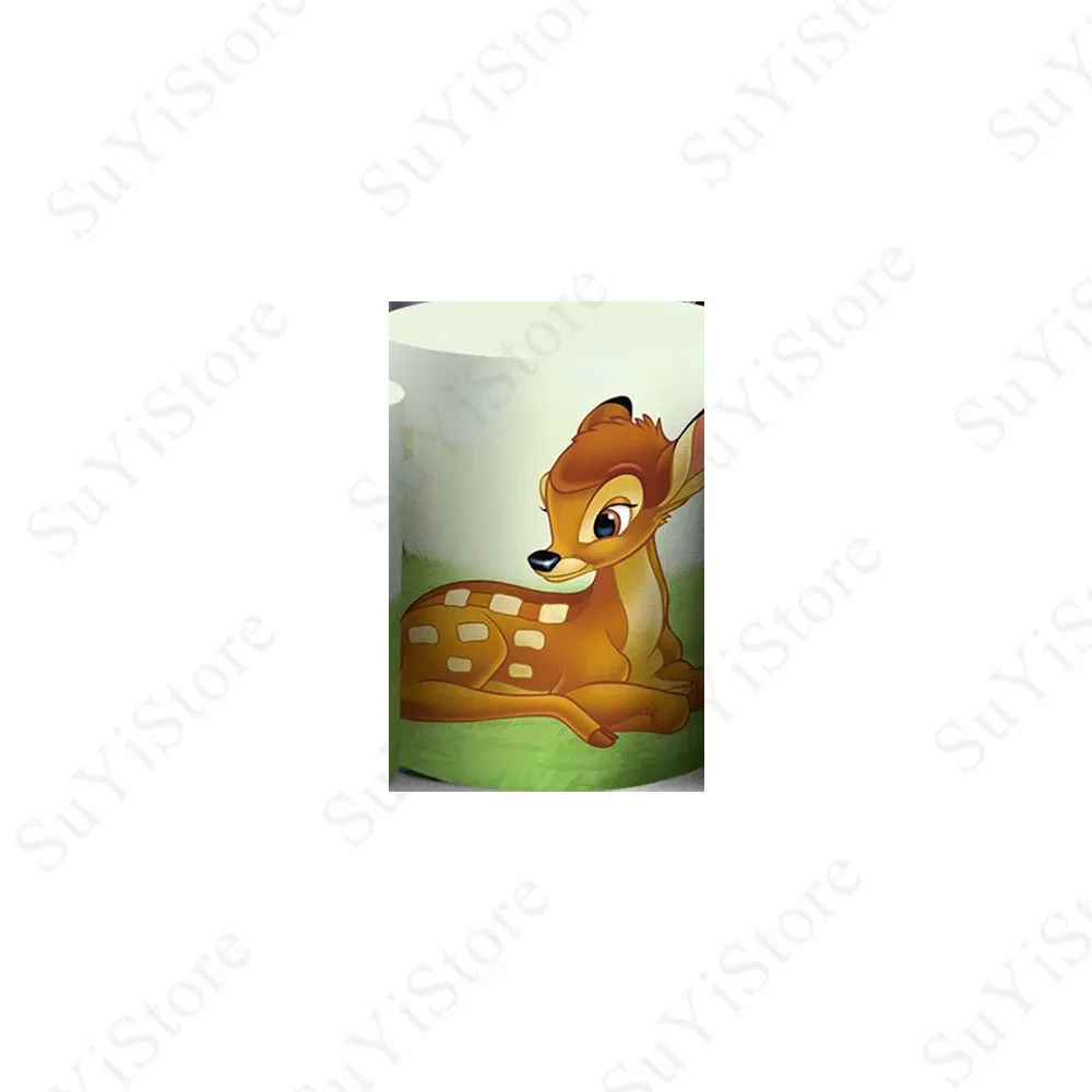 Little Deer Bambi Round Backdrop Cover For Kids Birthday Baby Shower Disney Cartoon Circle Photo Background Cylinder Covers