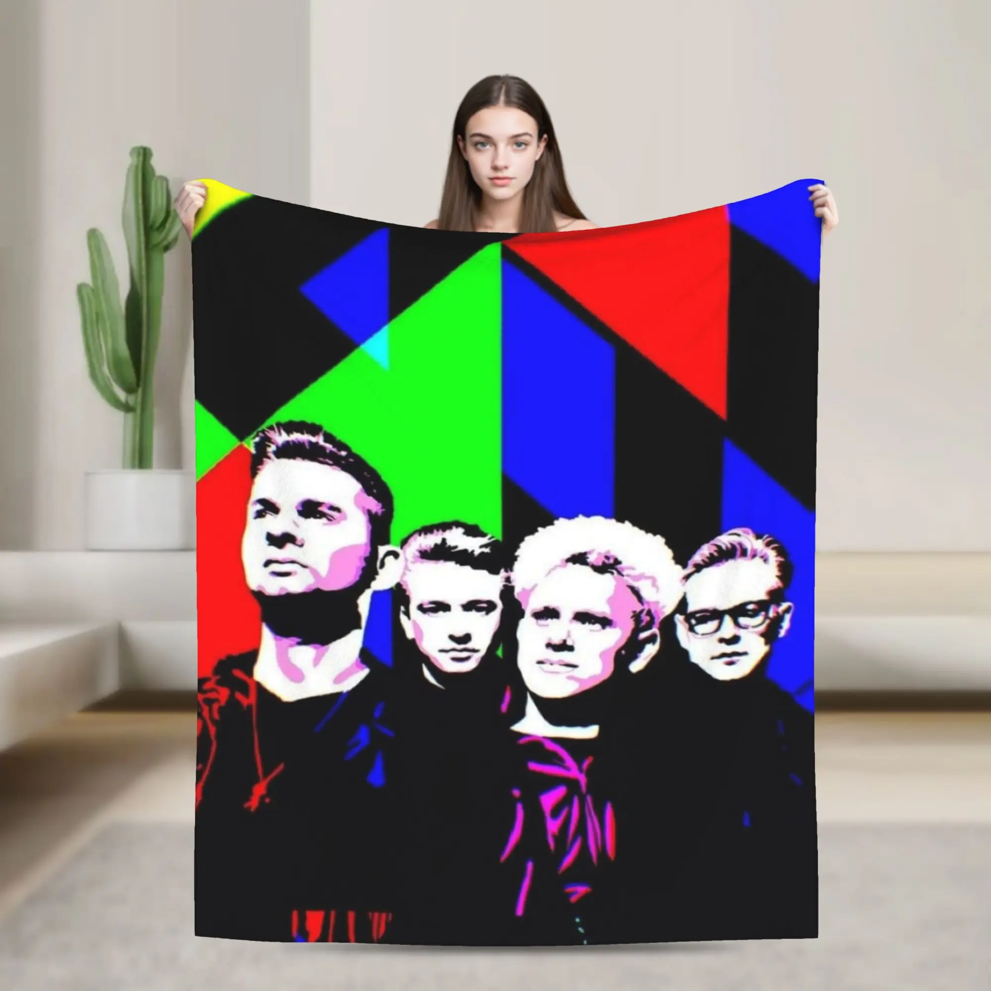 Depeches Band Mode  Soft Blankets  Airplane Travel Plush Throw Blanket Funny Couch Chair Flannel Bedspread Sofa Bed Cover