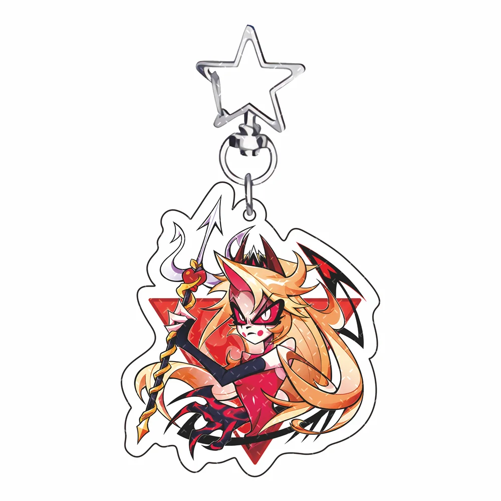 Hazbin Hotel 6cm Acrylic Keychain Cute Cartoon Character Pendant Keyring Bag Charm Fans Collection Gift Keychain