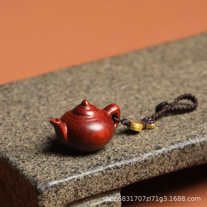 Rosewood car keychain , small piece, teapot handle accessory, unisex phone chain pendant