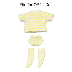 1/12 New BJD Doll Clothes Suits OB11 Doll T-shirt 1/11 Doll Panties Doll Cotton Socks DIY Doll Clothes Accessories