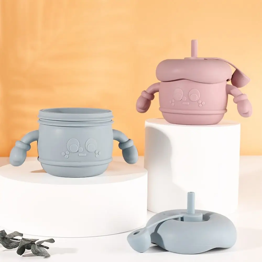 

Creative Baby Training Cup Leakproof Soft Silicone Toddlers Straw Water Bottle Non-Slip Grip with Lid Toddler Sippy Cups