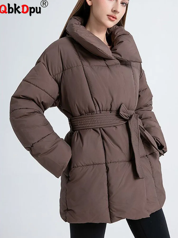 

Winter Warm Thicken Solid Outerwears Women Casual Stand Neck Zipper Down Cotton Jackets Korean Fashion Single Breasted Chaquetas