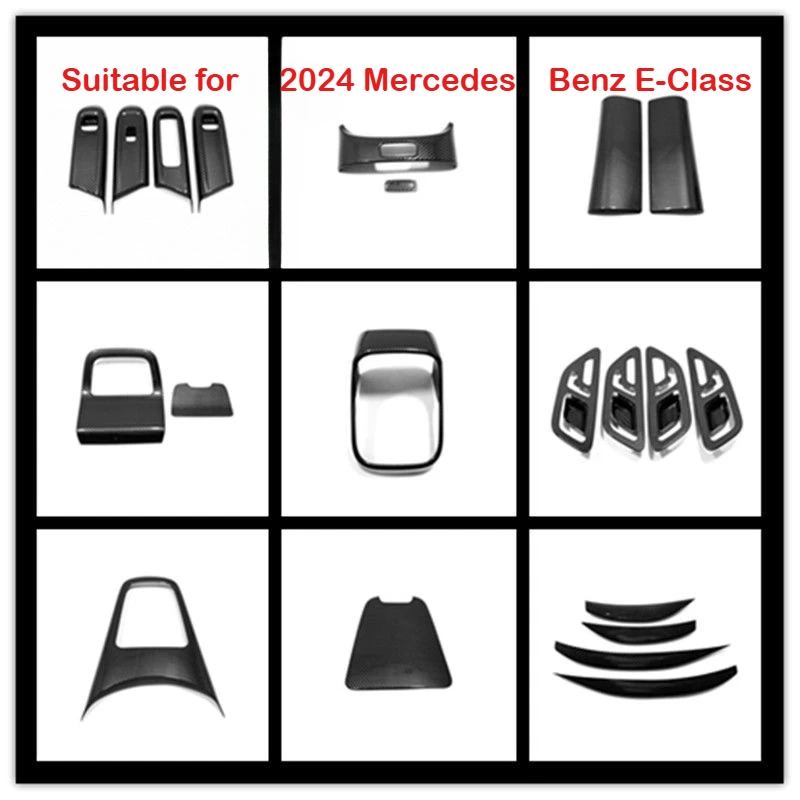 

For 2024Benz E-Class Central Control Gear Shift Frame Modified Rear Exhaust Air Vent Inner Door Bowl Glass Switch Decoration